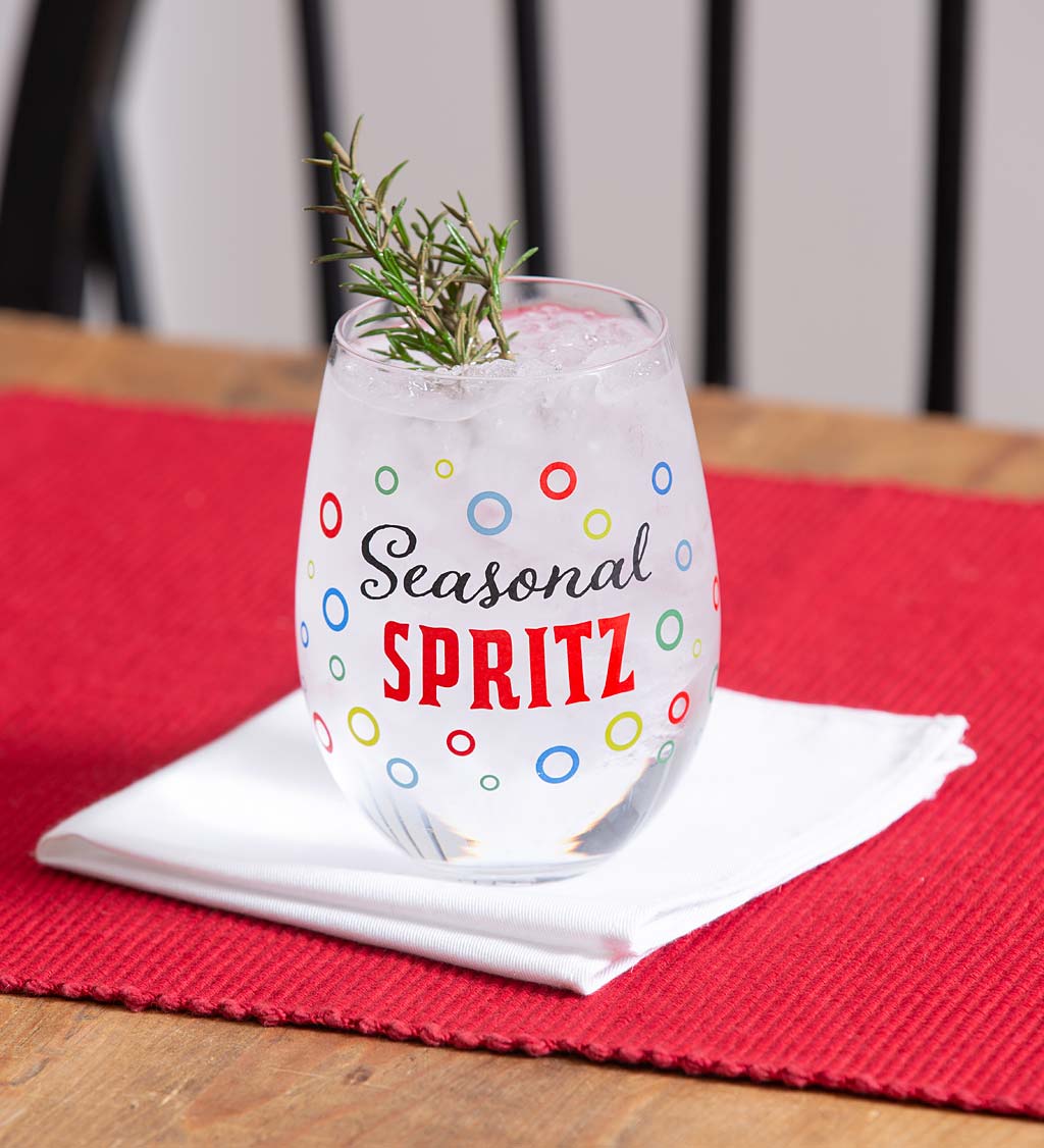 Seasonal Spritz 17 oz. Stemless Wine Glass With Gift Box