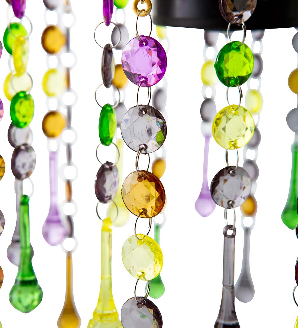 Fountain of Beads Acrylic and Metal Solar Chandelier