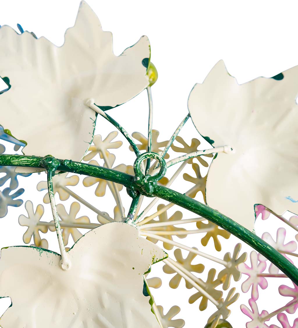Handmade Metal Floral Wreath in Spring Pastel Colors