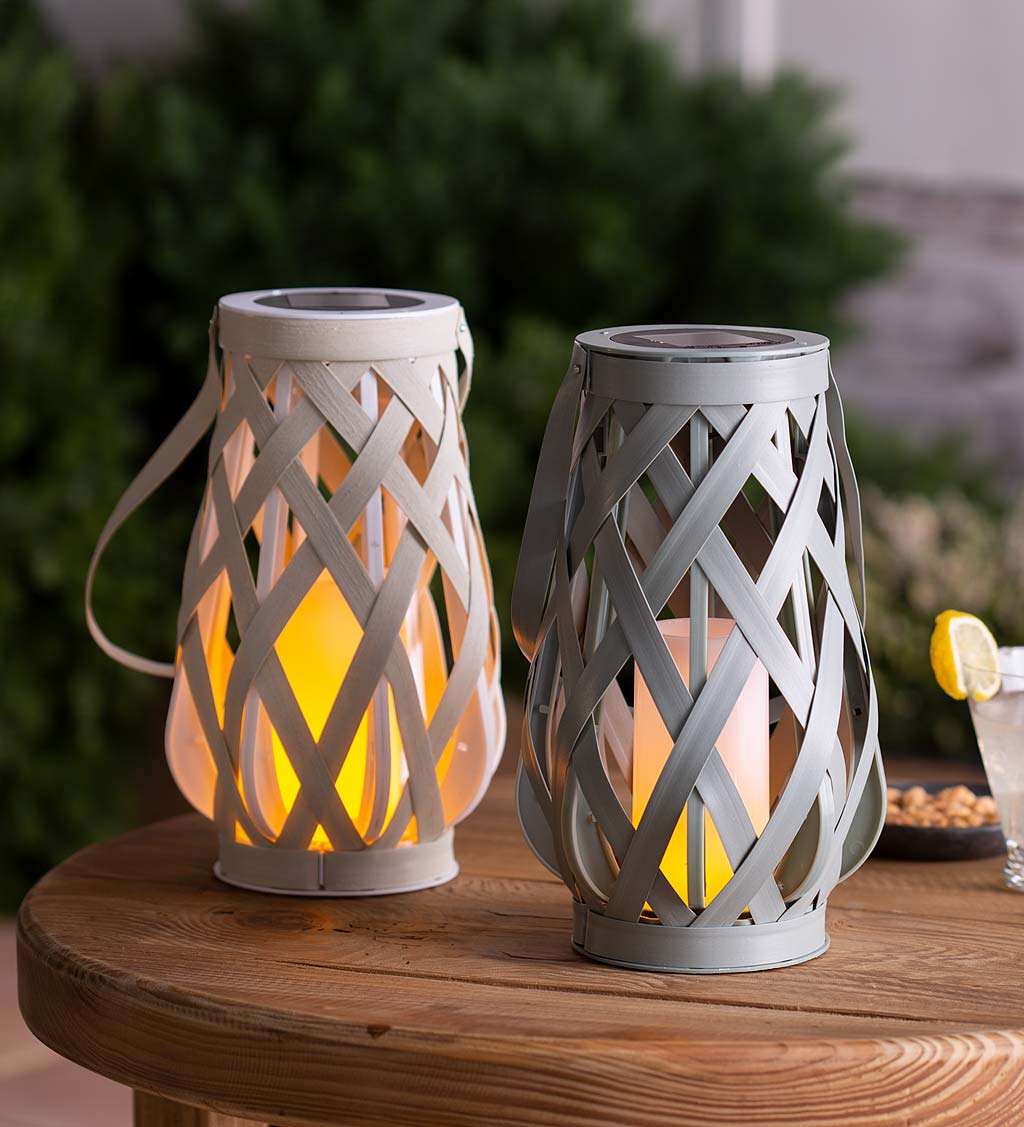 Solar-Powered Candle Lantern with Fire-Like Glow