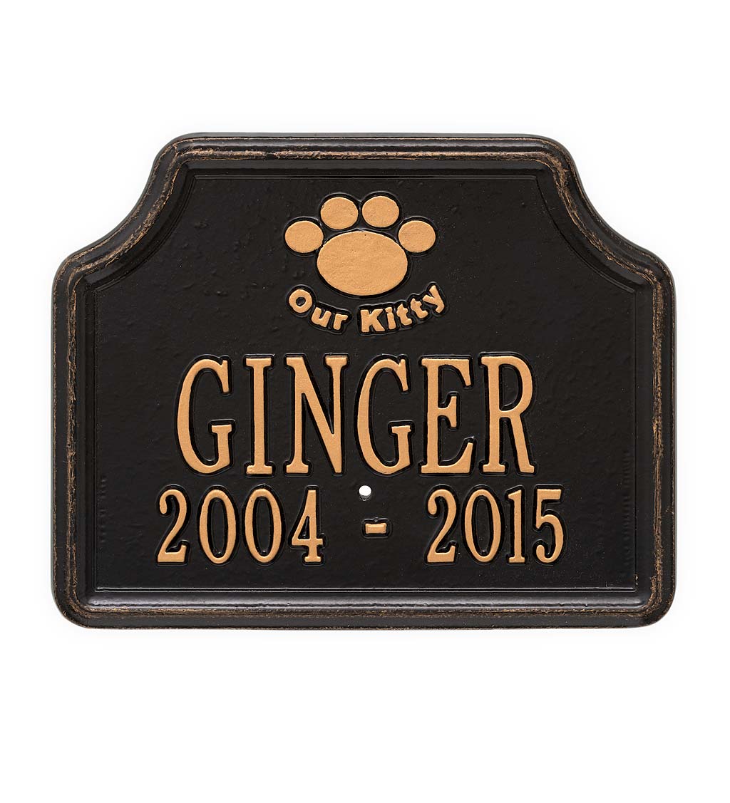 Our Kitty Customizable Metal Cat Memorial Marker Stake