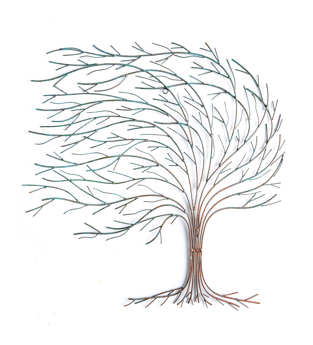 Hand-cut and Painted Windswept Tree Wall Art