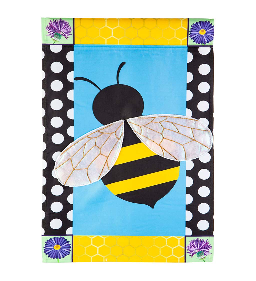 Bee with a Border Applique Garden Flag