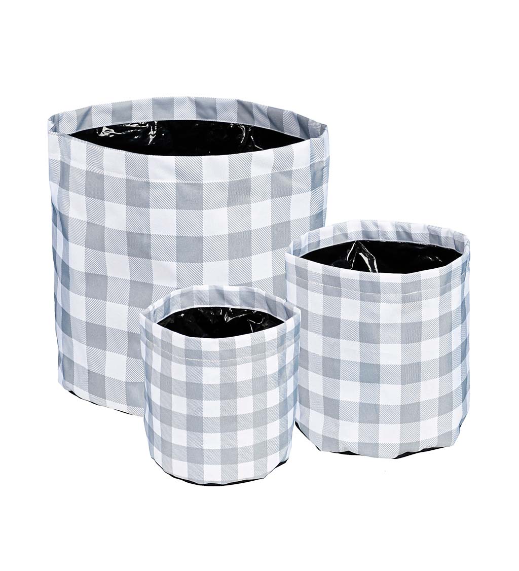 Patterned Fabric Planters, Set of 3 swatch image