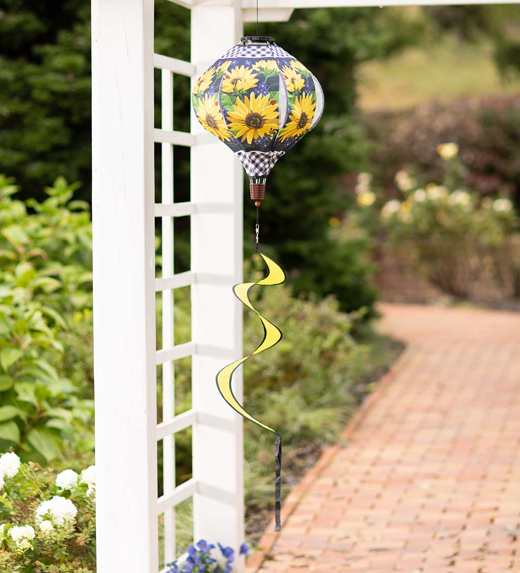 Fabric Floral or Sunflower Solar-Powered Balloon Twirler