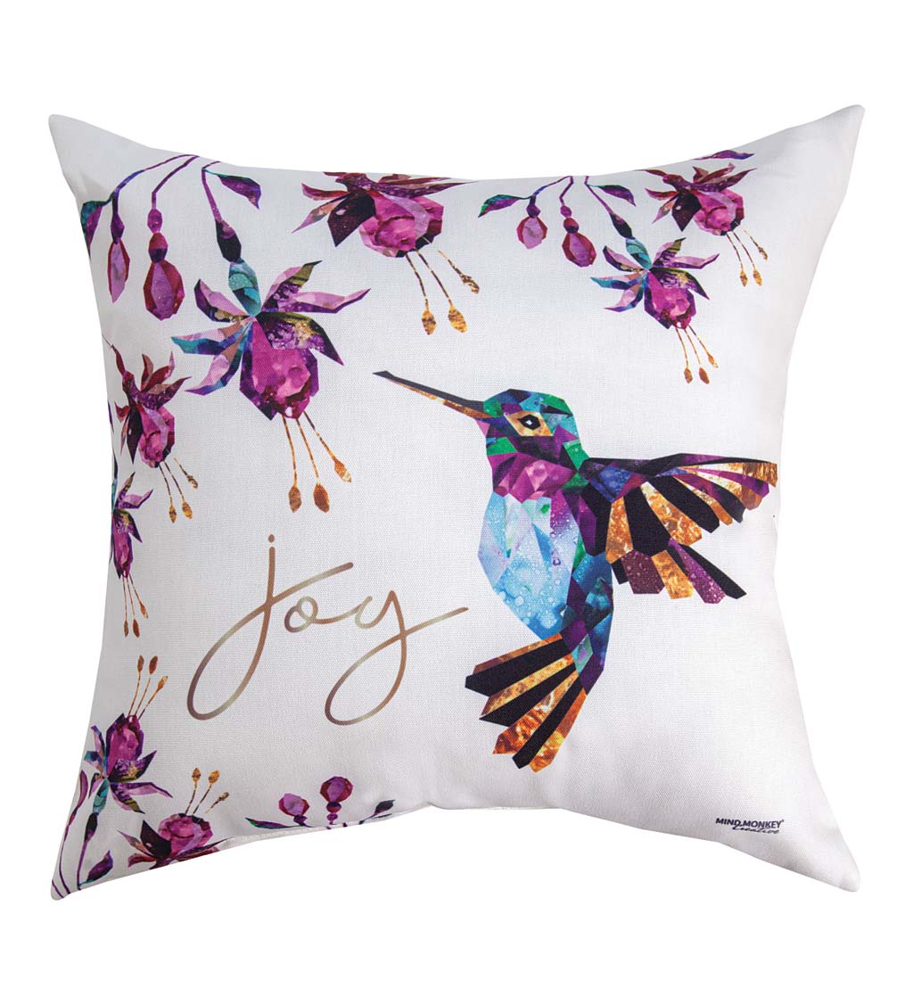 Hummingbird "Joy" Accent Pillow