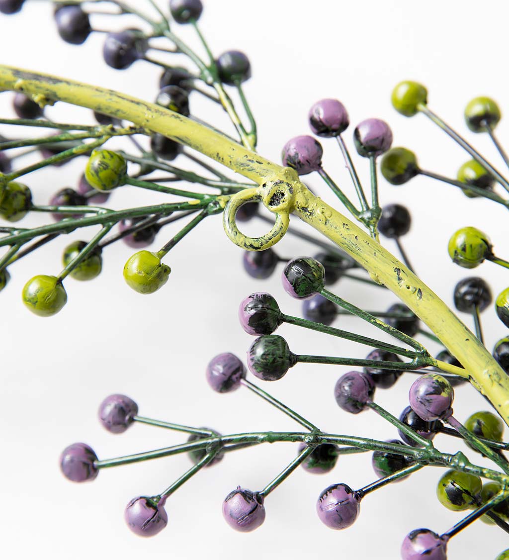 Purple and Green Metal Lavender Branches Indoor/Outdoor Wall Art