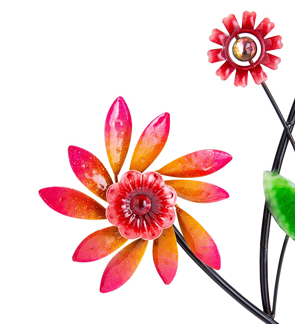 Spinning Flowers Colorful Garden Stake Wind Spinner