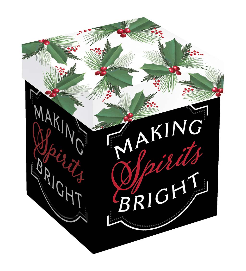 Making Spirits Bright 17 oz. Stemless Wine Glass With Gift Box