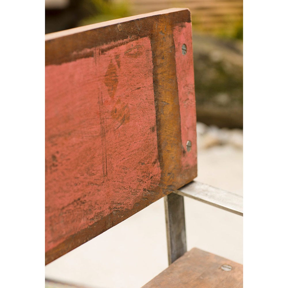 Reclaimed Wood Iron-Framed Chair