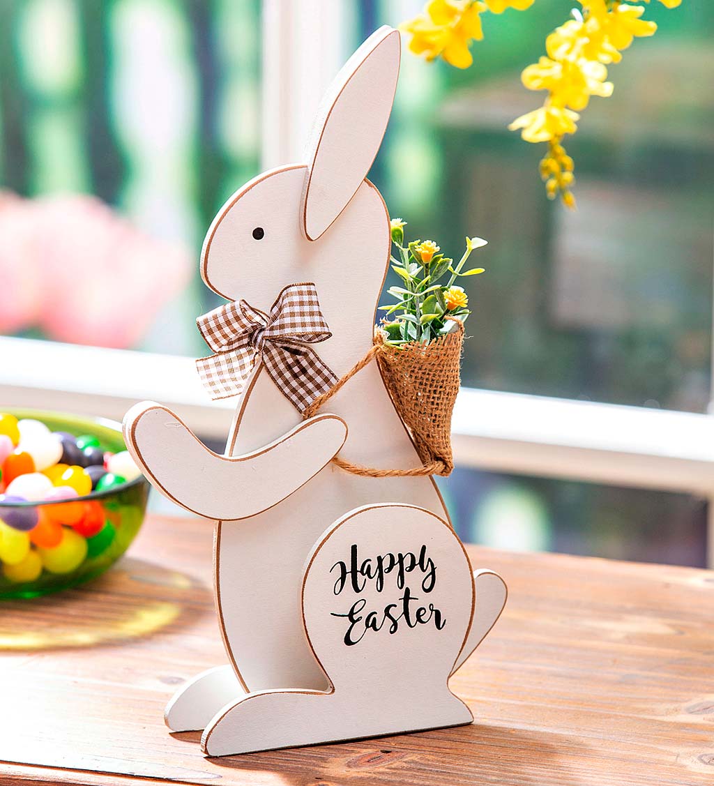 Wooden Easter Bunny Table Decor