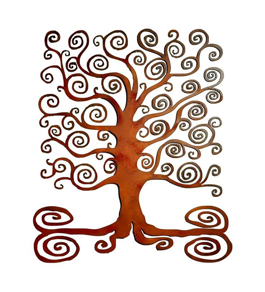 Handcrafted Metal Whimsical Tree of Life Wall Hanging