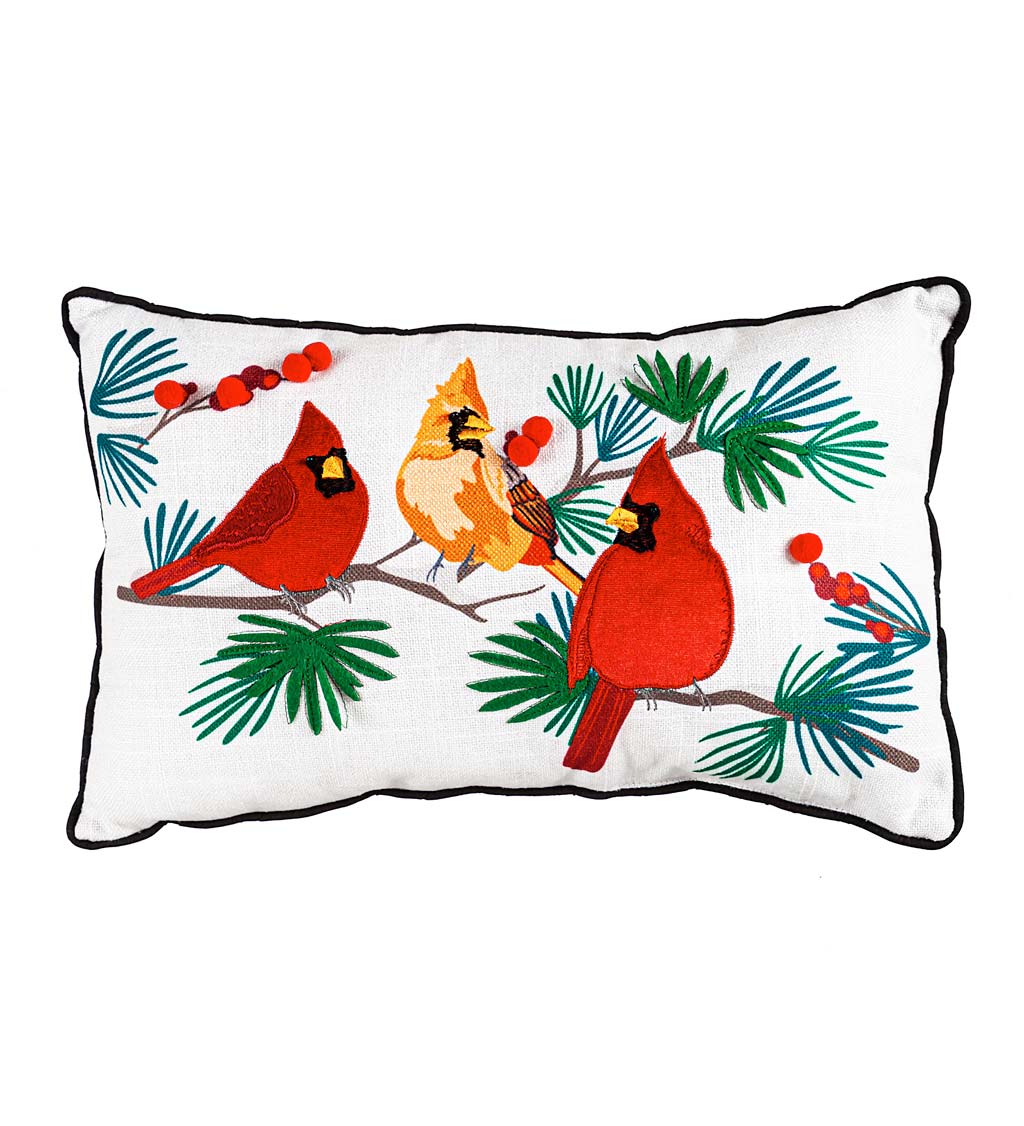 Winter Cardinals Lumbar Pillow