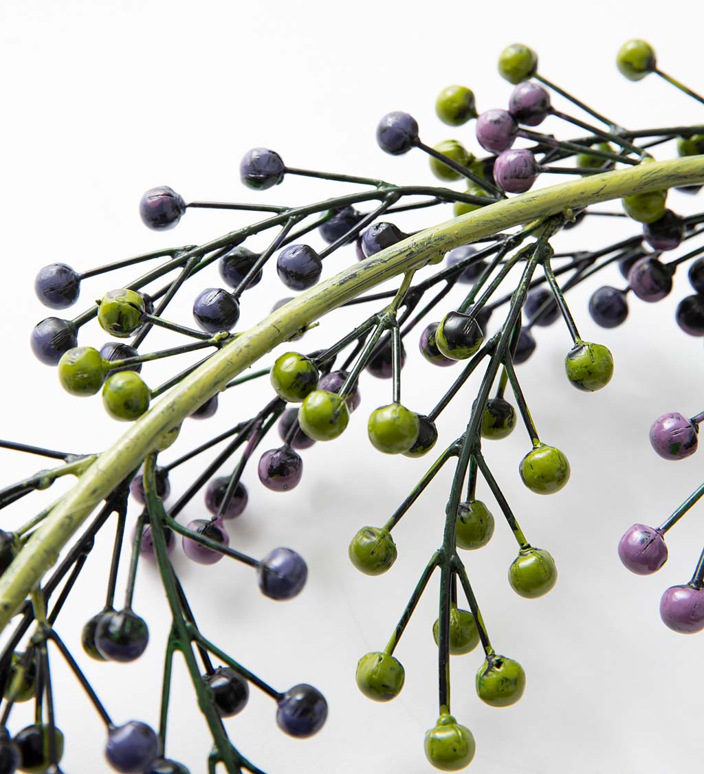 Purple and Green Metal Lavender Branches Indoor/Outdoor Wall Art