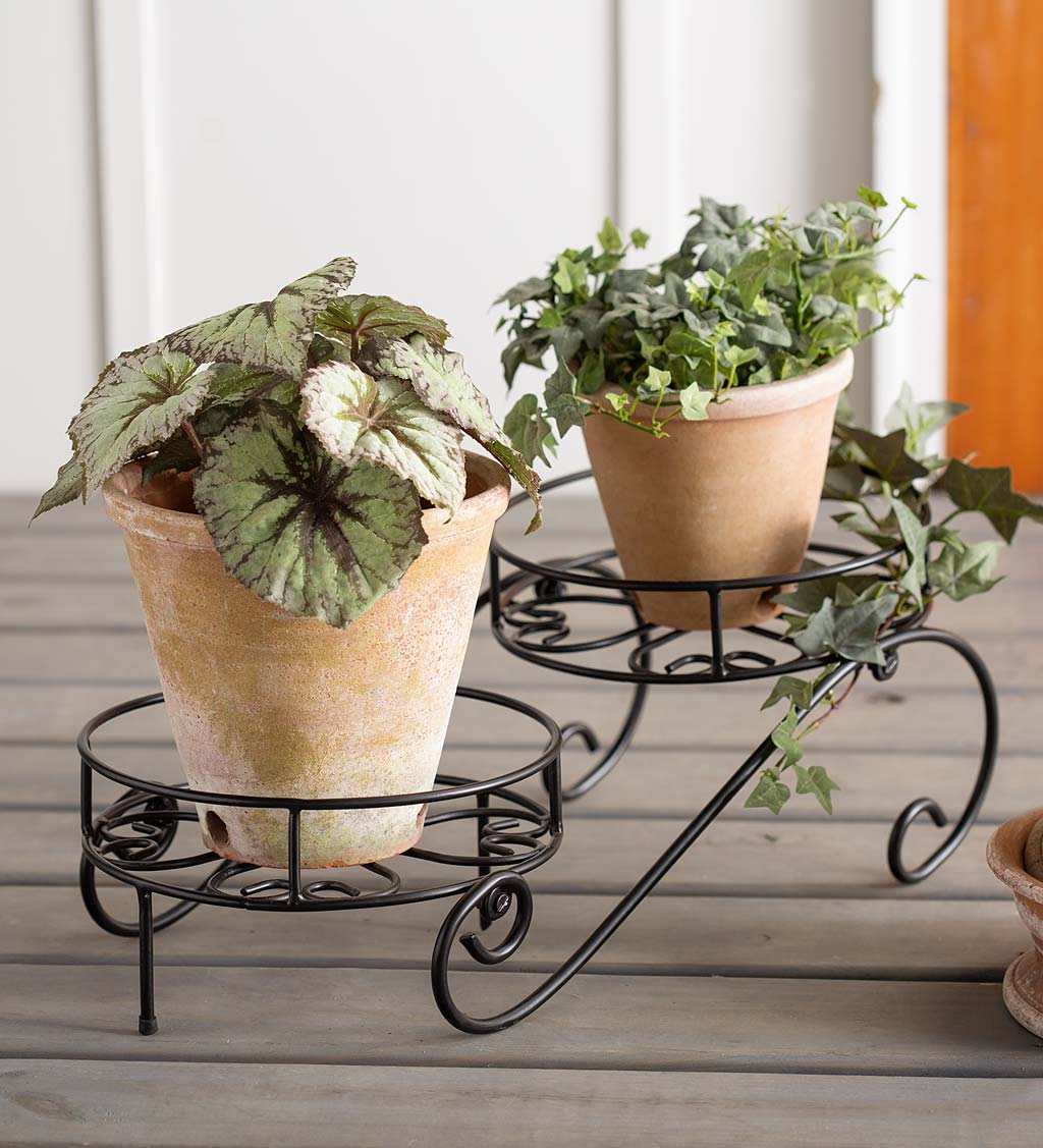 Filigree Plant Stand with Two Plant Holders