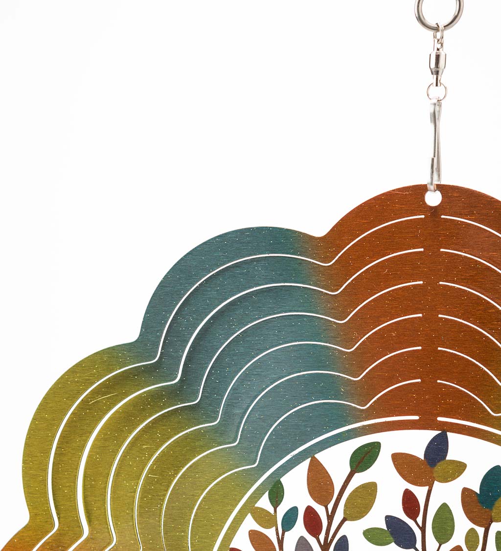 Tree of Life Optical Illusion Hanging Metal Spinner