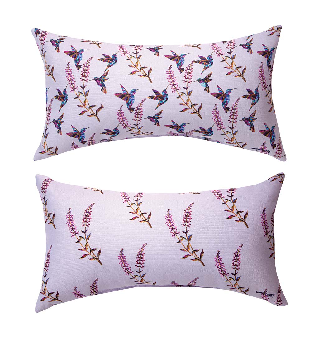 Hummingbirds and Flowers Accent Pillow