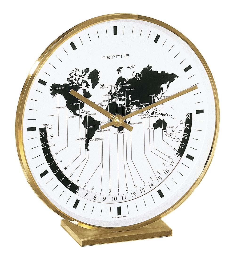 Hermle Buffalo Metal-Framed Mantel Clock with World Time Zones swatch image
