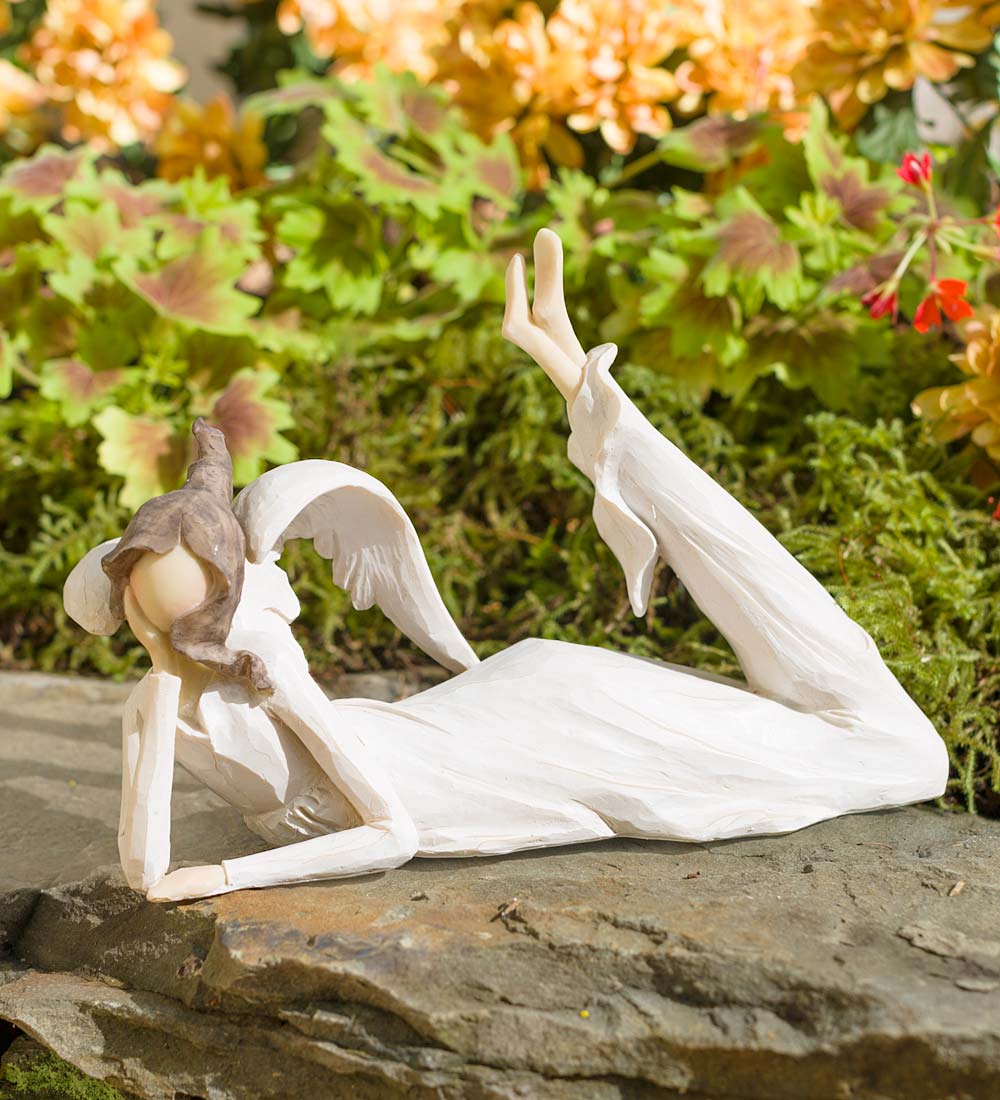 Lying Down Thinking Angel Indoor/Outdoor Sculpture