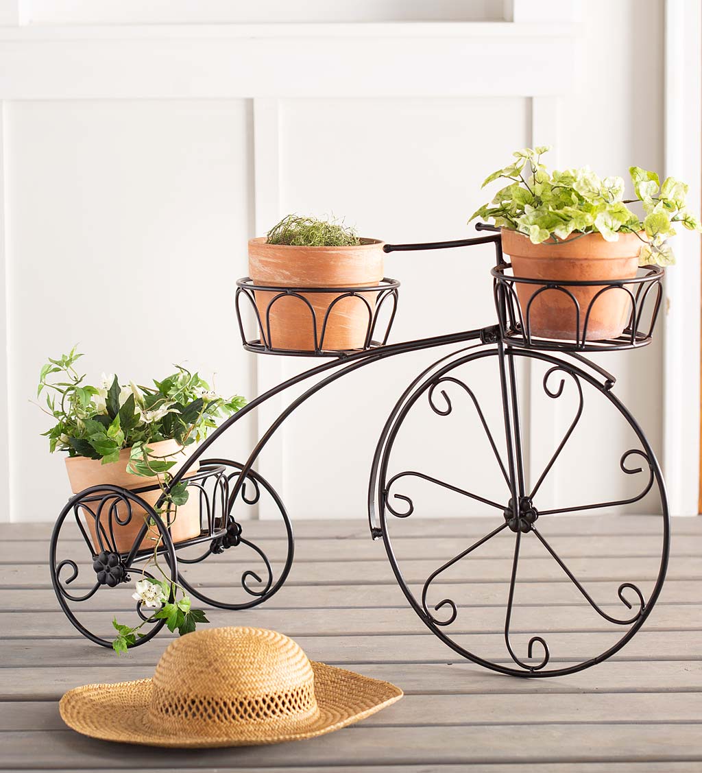 Tricycle Planter with Three Plant Holders