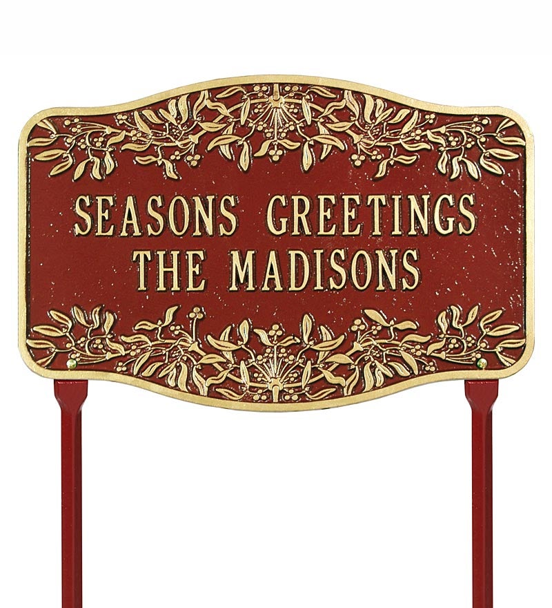 Personalized Mistletoe Holiday Welcome Sign