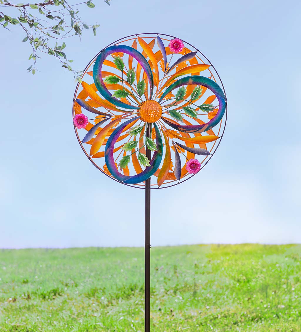 Colorful Tail Feathers Dual-Rotor Metal Wind Spinner