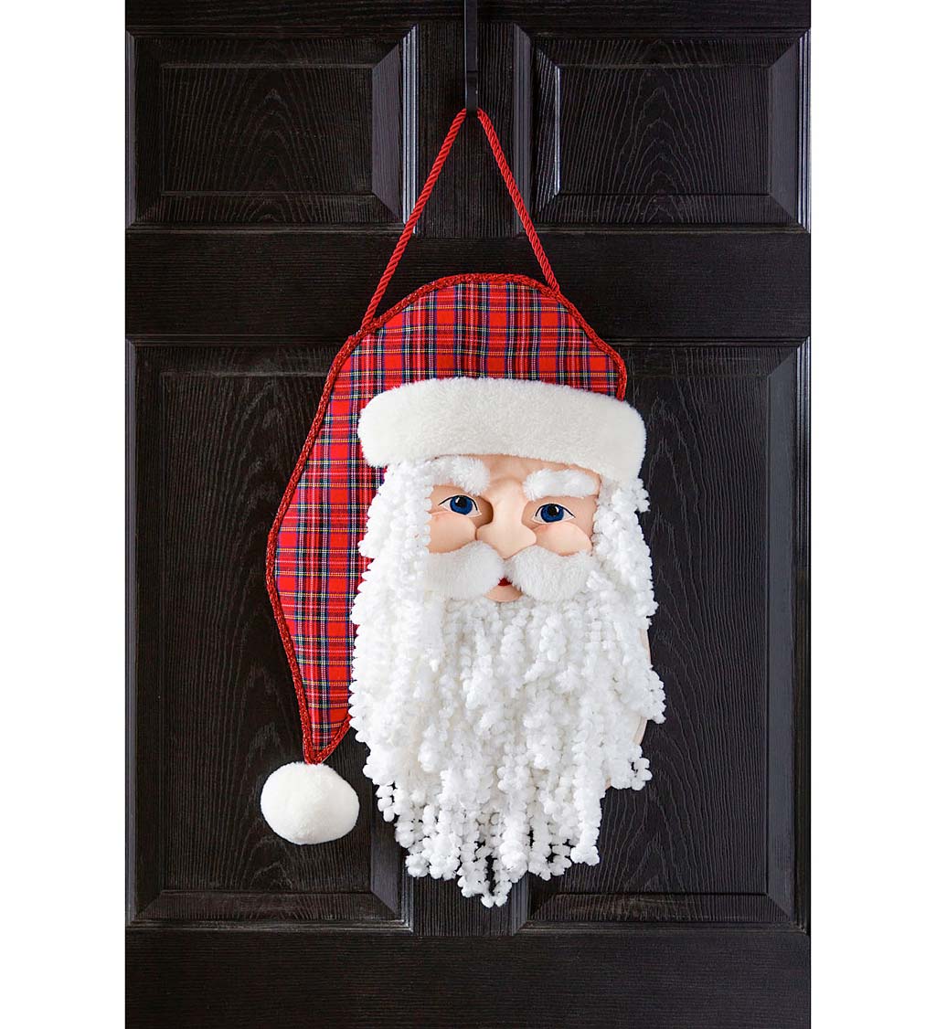 Santa Claus Plaid Door Hanger