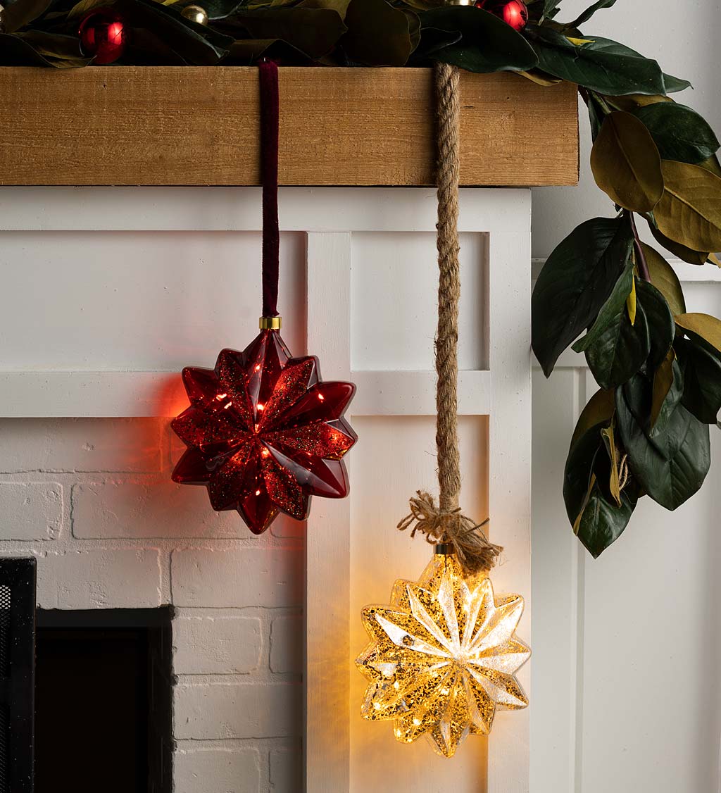 Lighted Holiday Star with Rope to Hang
