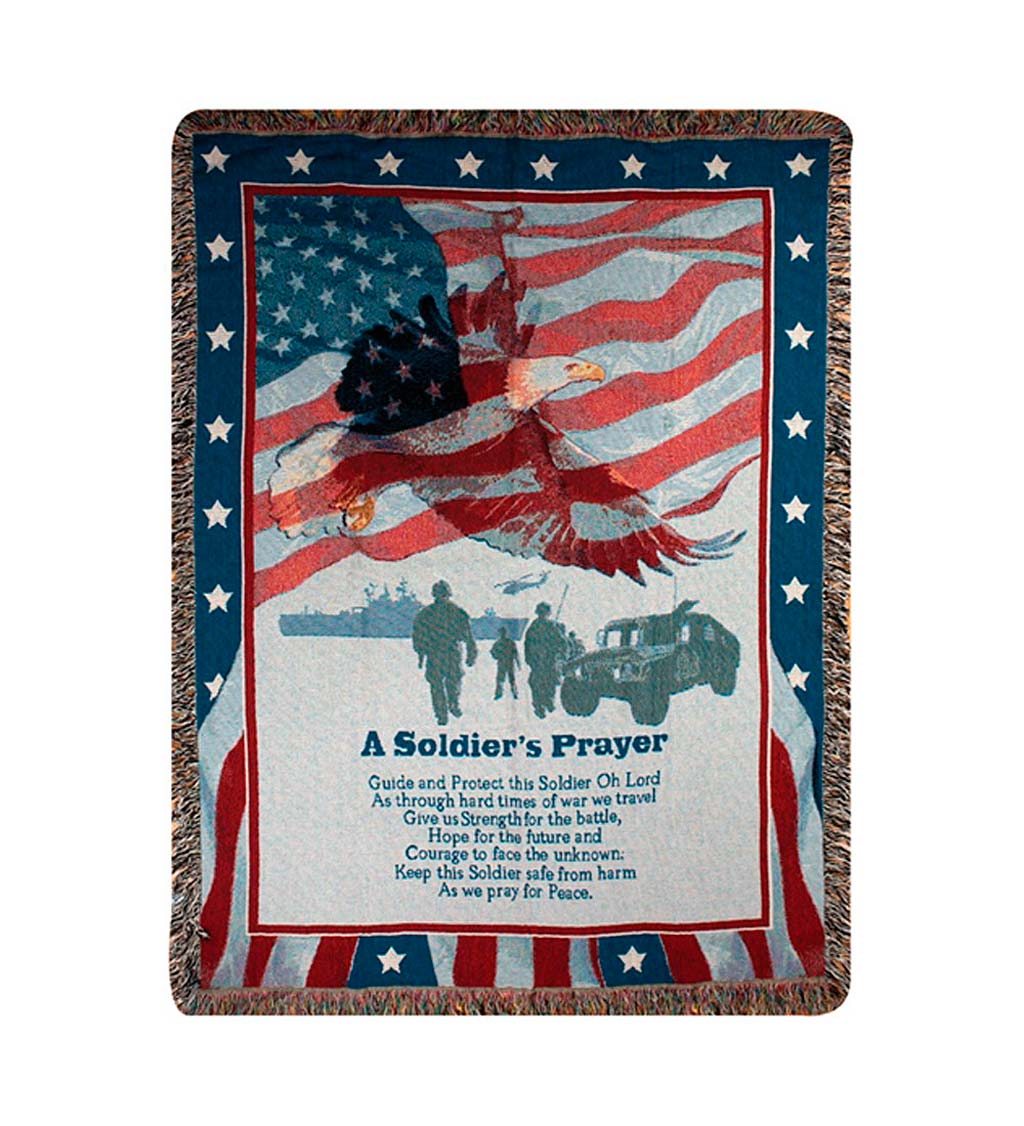 A Soldier's Prayer Patriotic Tapestry Throw