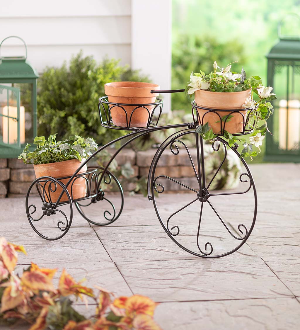 Tricycle Planter with Three Plant Holders