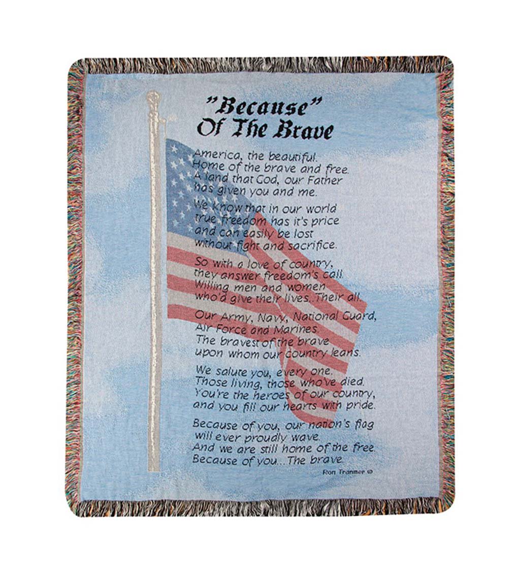 "Because of the Brave" Patriotic Throw Blanket