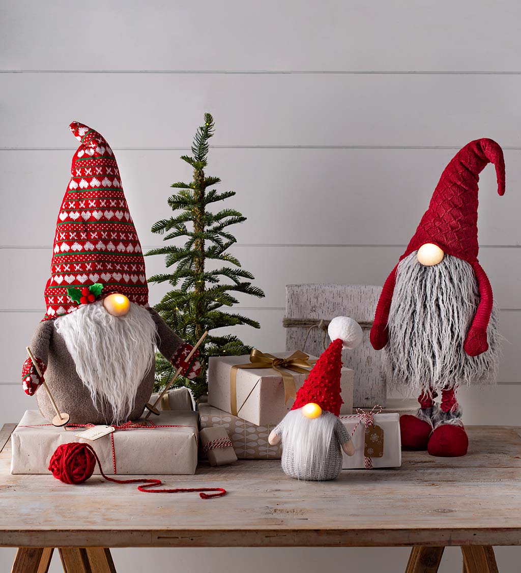 Christmas Gnomes with Light-Up Noses