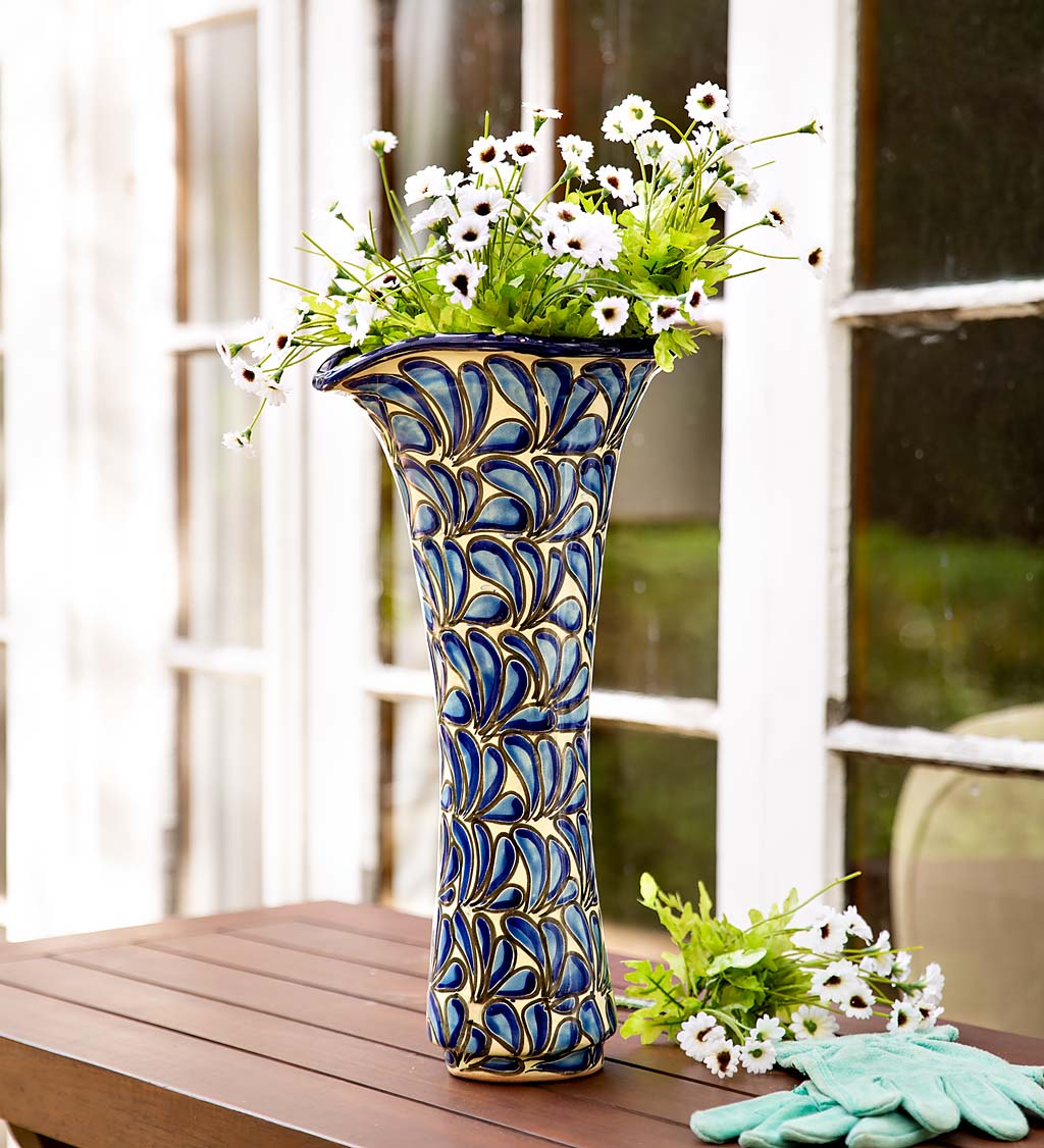 Blue & White Talavera Vase