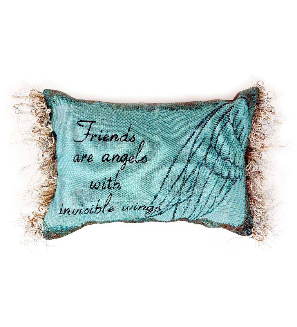 Friends are Angels Throw Pillow With Fringe