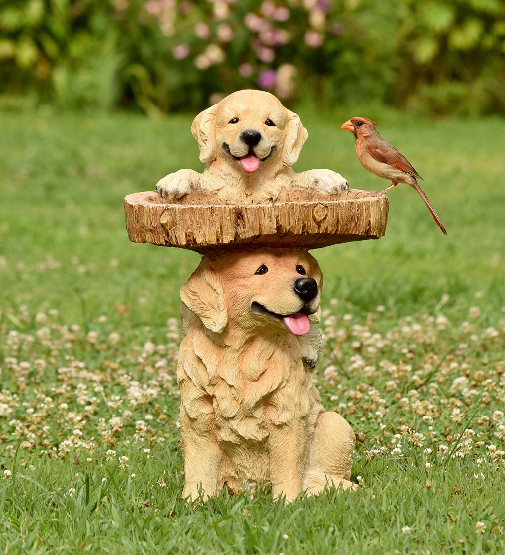 Playful Puppies Birdbath