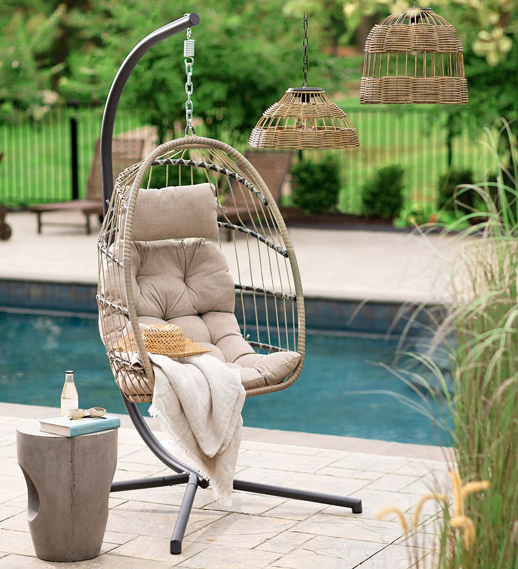Egg Chair Hanging Swing With Stand, All Inclusive Unit for Indoor or Outdoor Use