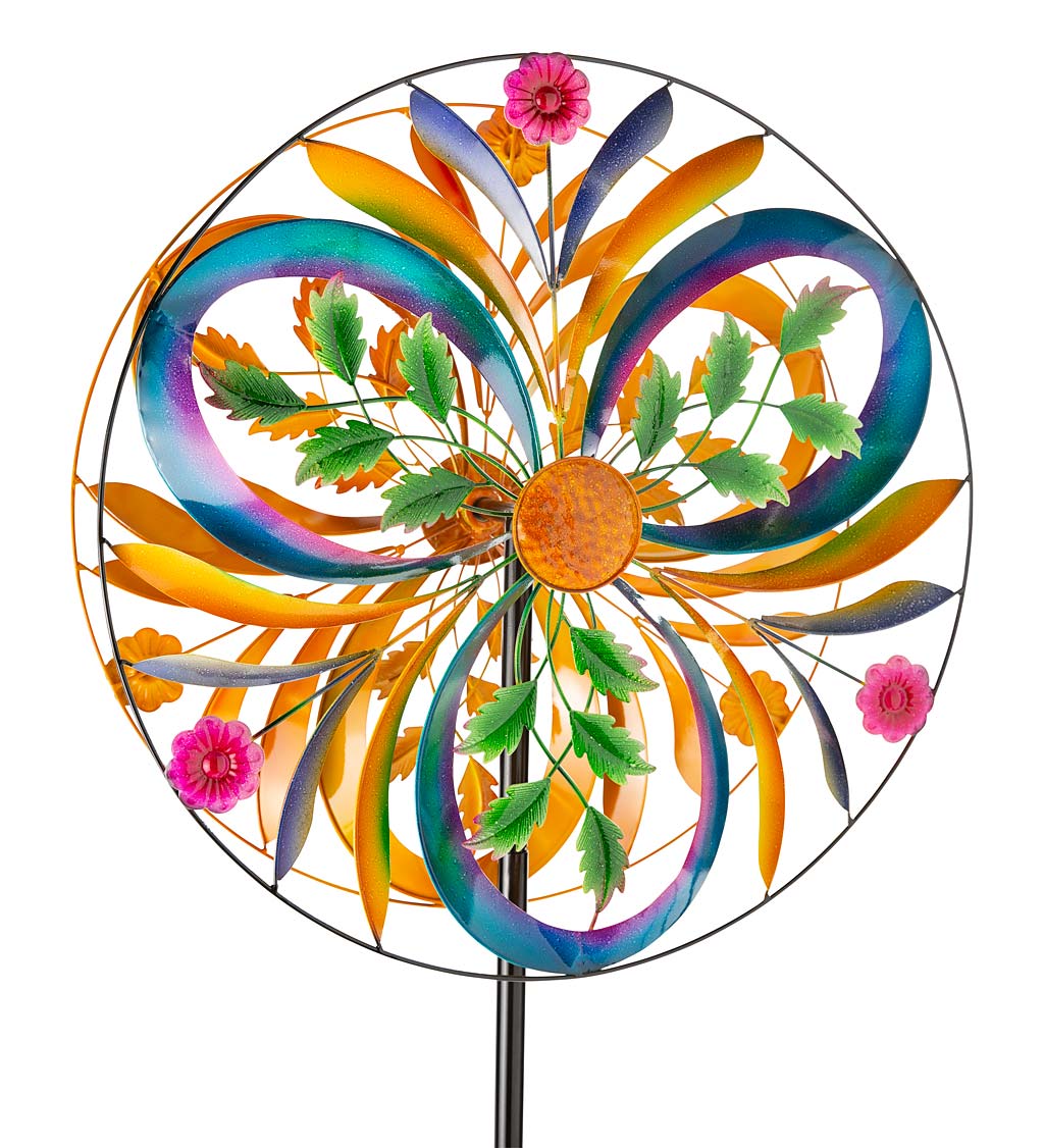 Colorful Tail Feathers Dual-Rotor Metal Wind Spinner