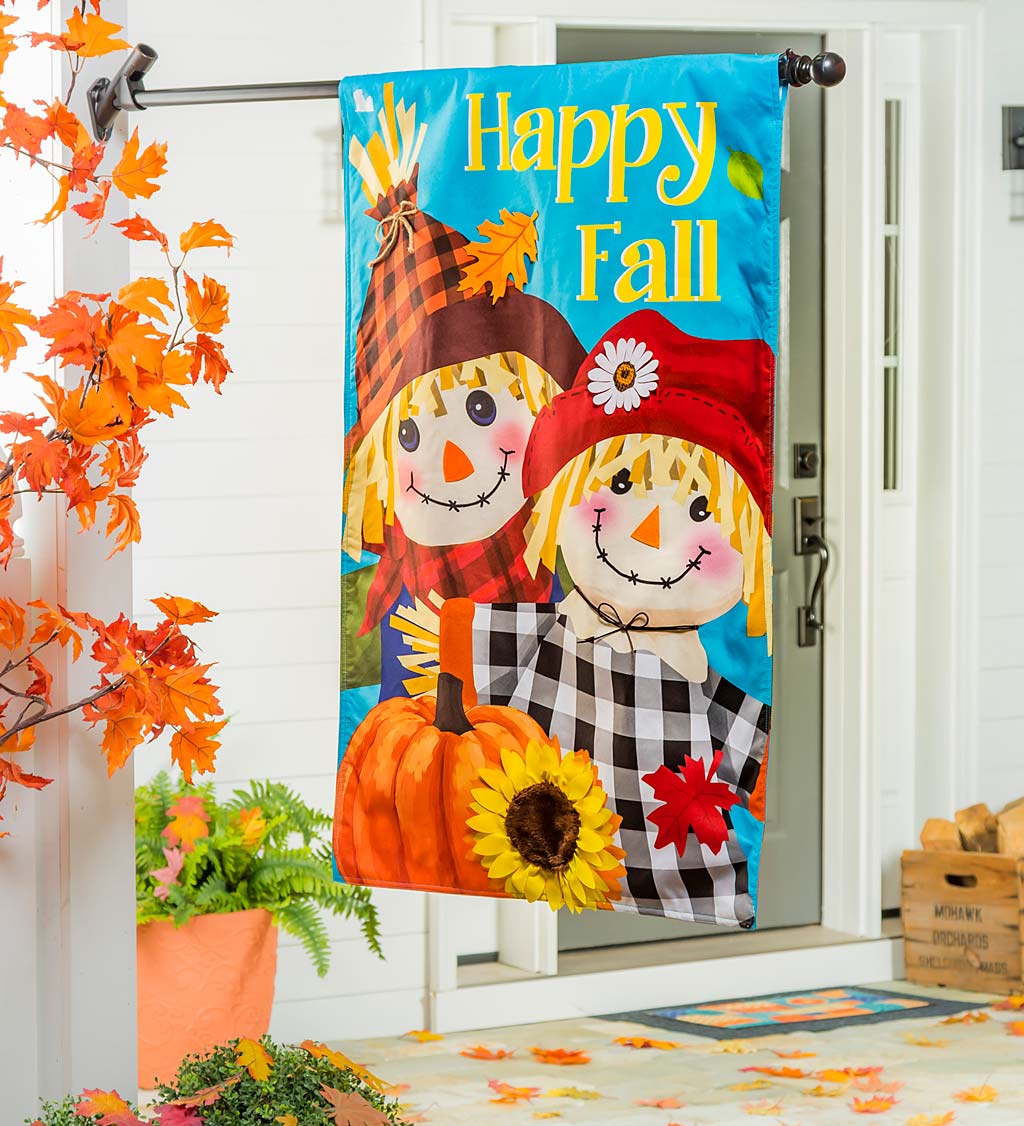 Happy Scarecrows Linen House Flag