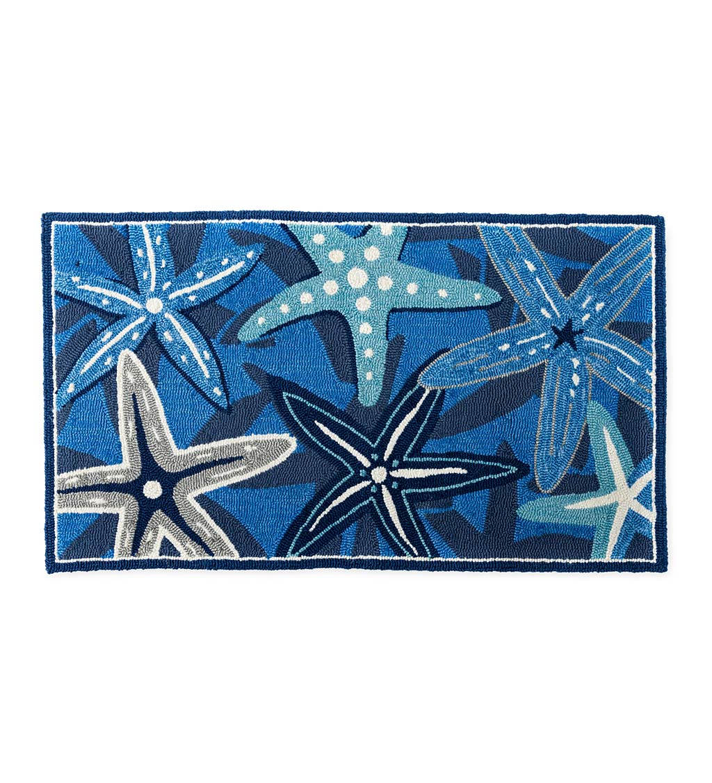Blue Starfish Polypropylene Accent Rug