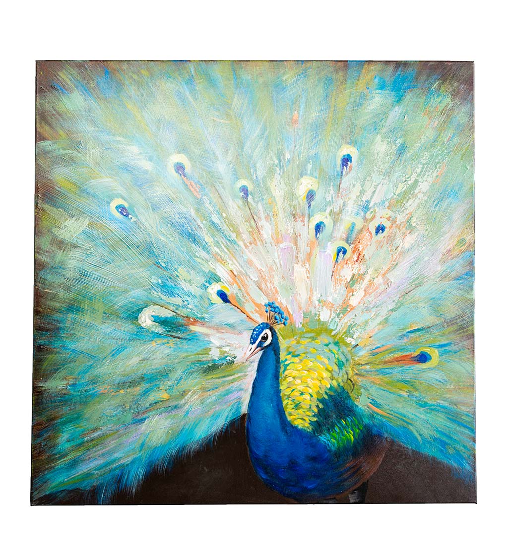 Hand-Painted Peacock on Canvas