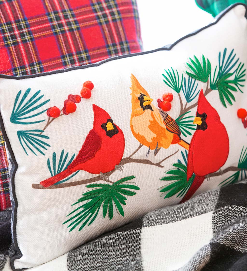 Winter Cardinals Lumbar Pillow
