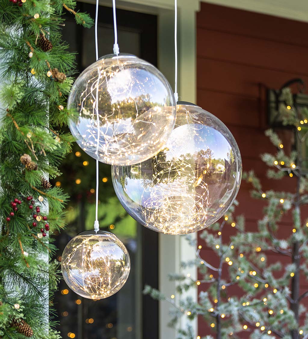 Indoor/Outdoor Lighted Hanging Acrylic Orb