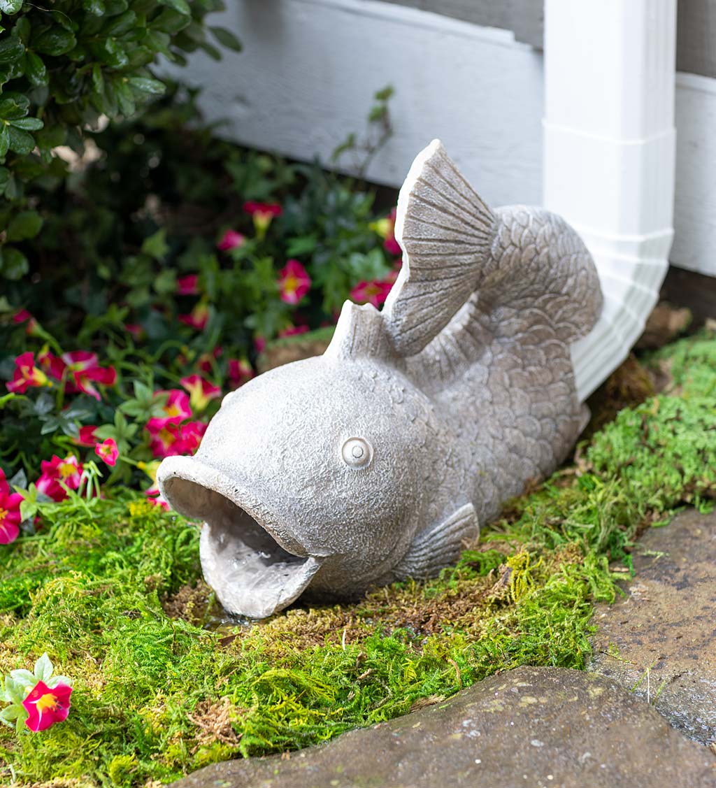 Resin Friendly Fish Decorative Downspout Cover