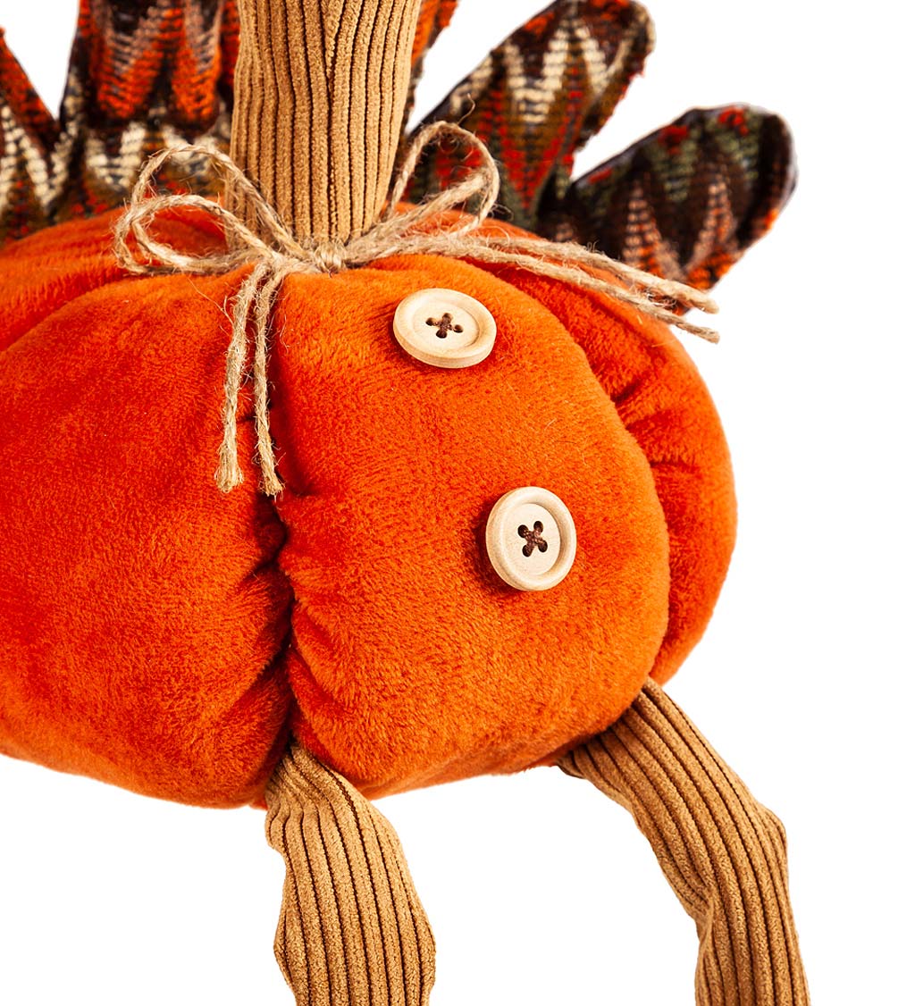 Plush Pumpkin Body Turkey Table Decor