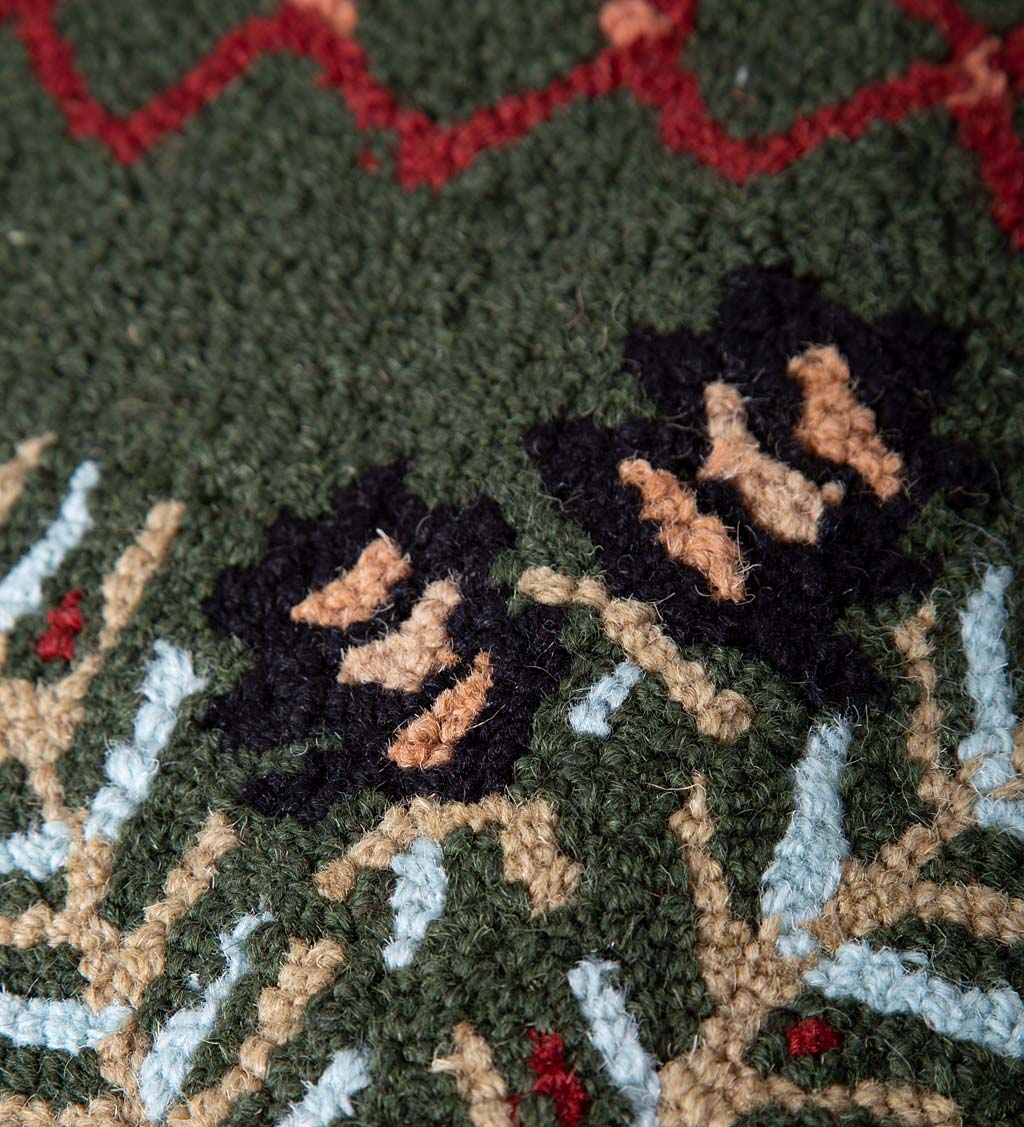Hooked Wool Pine Cone Hearth Rug, 2' x 4'