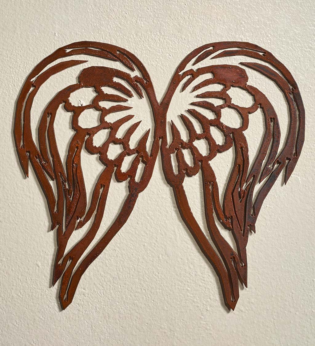 Bronze Metal Angel Wings Wall Art