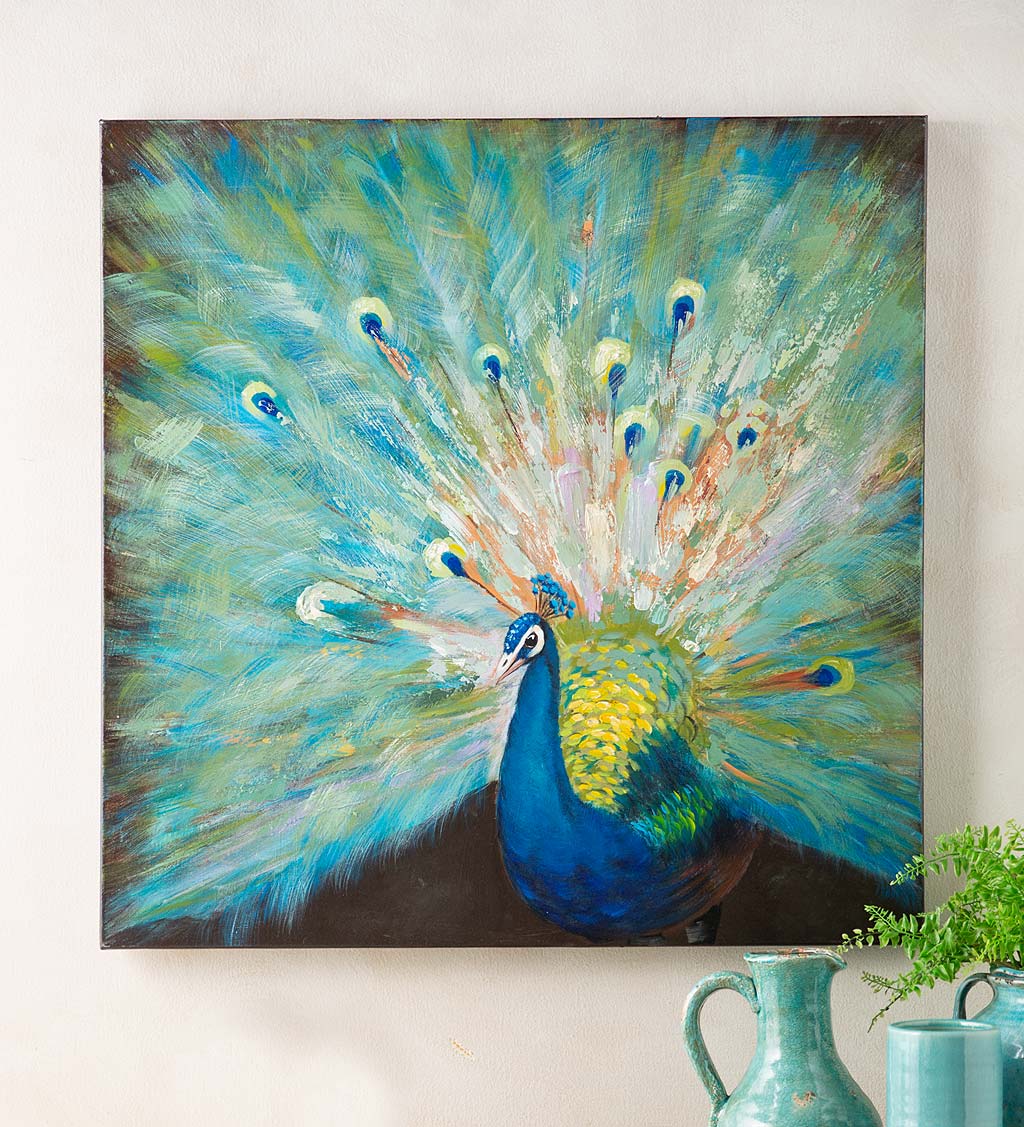 Hand-Painted Peacock on Canvas