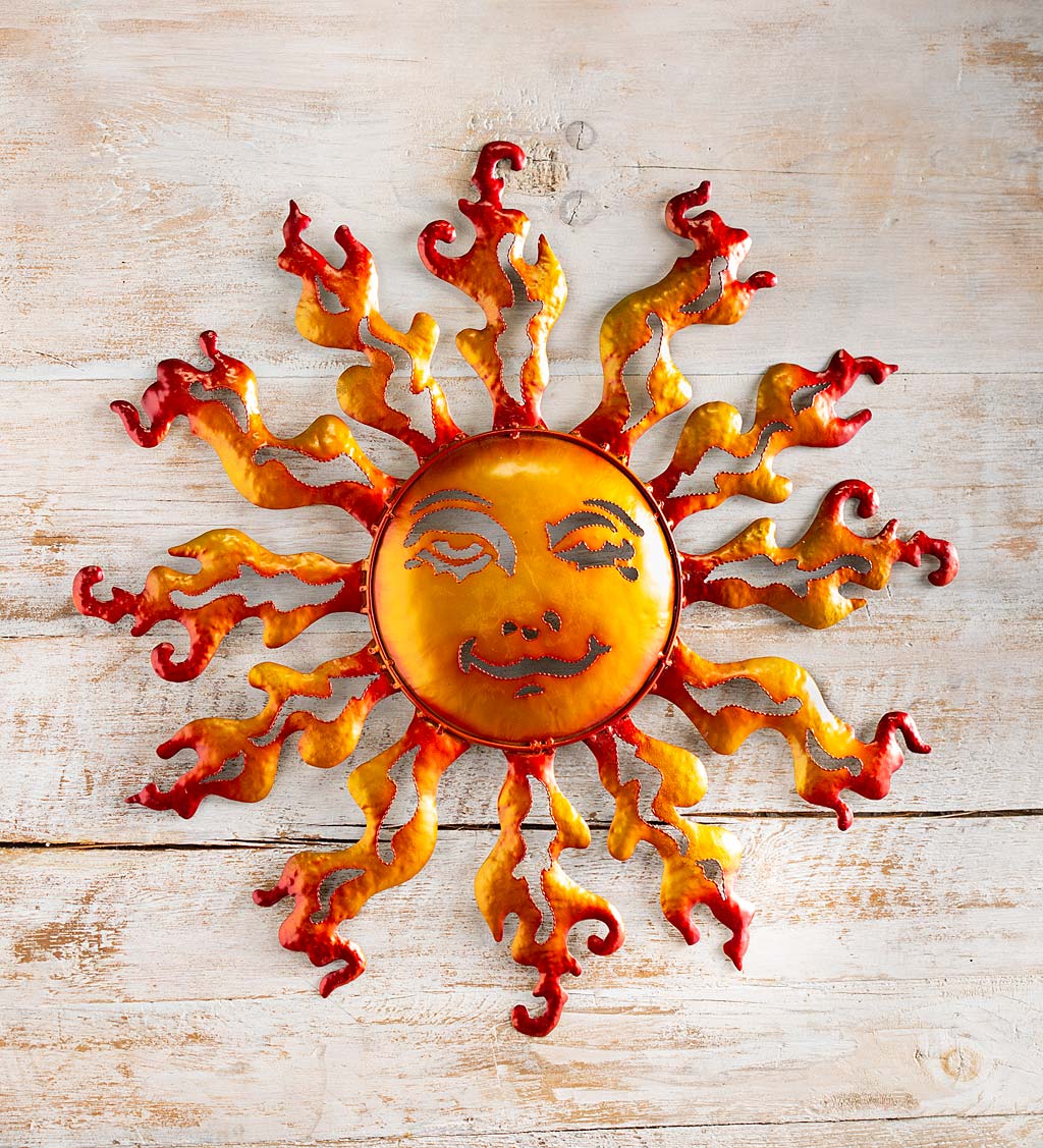 Handcrafted Smiling Sunburst Wall Art