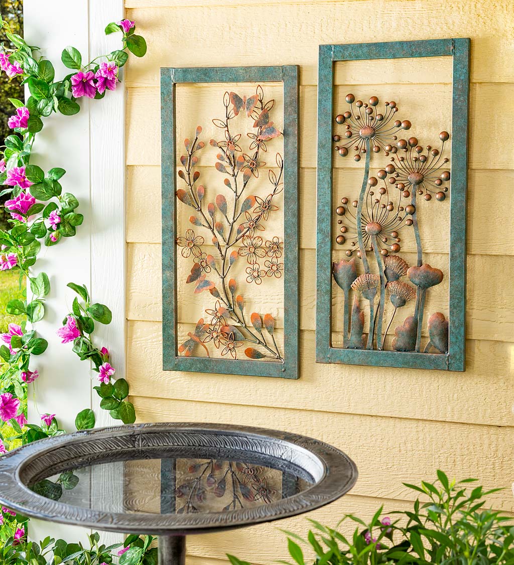 Handcrafted Metal Dandelion Wall Art with Copper-Colored and Patina-Like Finishes