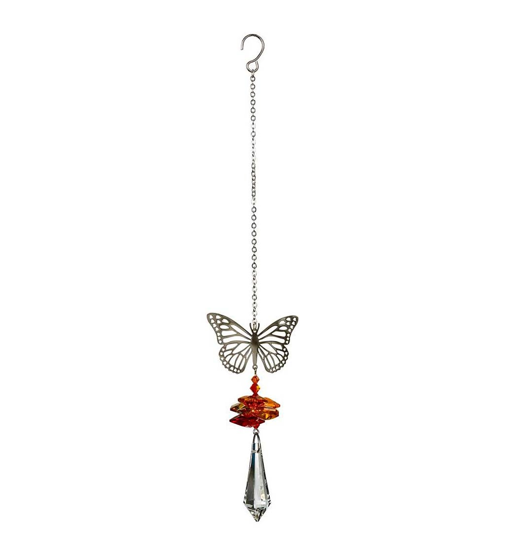 Monarch Butterfly Suncatcher with Crystals
